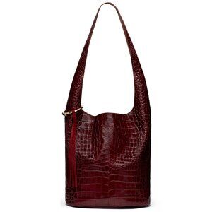 Elizabeth and James Red Croc Embossed Bag + dust bag
